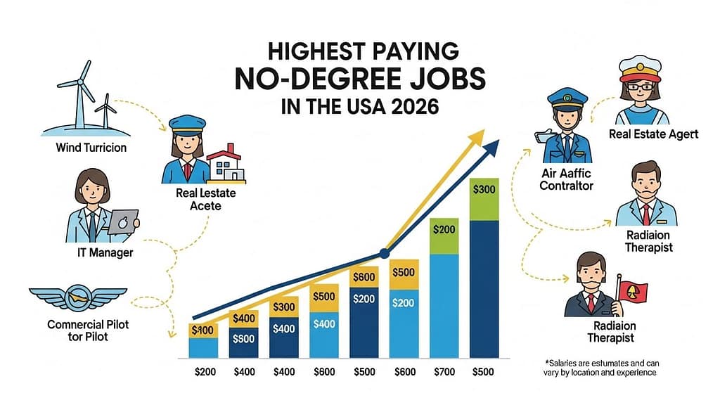 Highest Paying No-Degree Jobs in the USA 2026