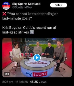 WATCH Kris Boyd Celtic Meltdown at Sky Sports after late winner vs Kilmarnock sends the Hoops hater into Collapse amid Angry Rant to the police of Absolute Chaos